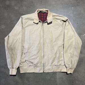 Vintage 70s Sears Tan Boxy Plaid Lined Jacket